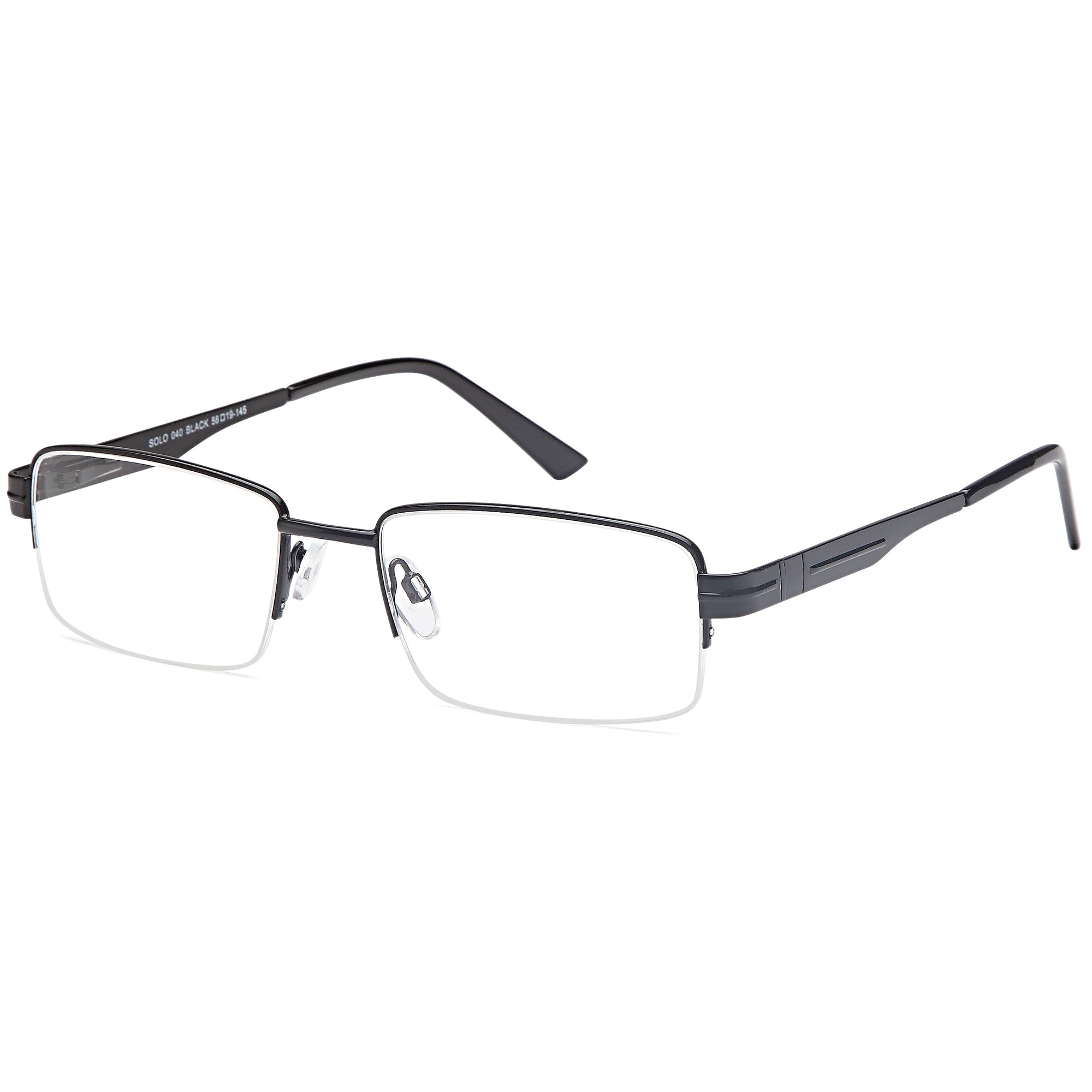 Solo SOLO 040 Black Metal Glasses – Men Full Rim Eyewear