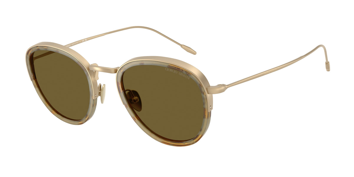 GIORGIO ARMANI 0AR6068 MATTE PALE GOLD round sunglasses by GIORGIO