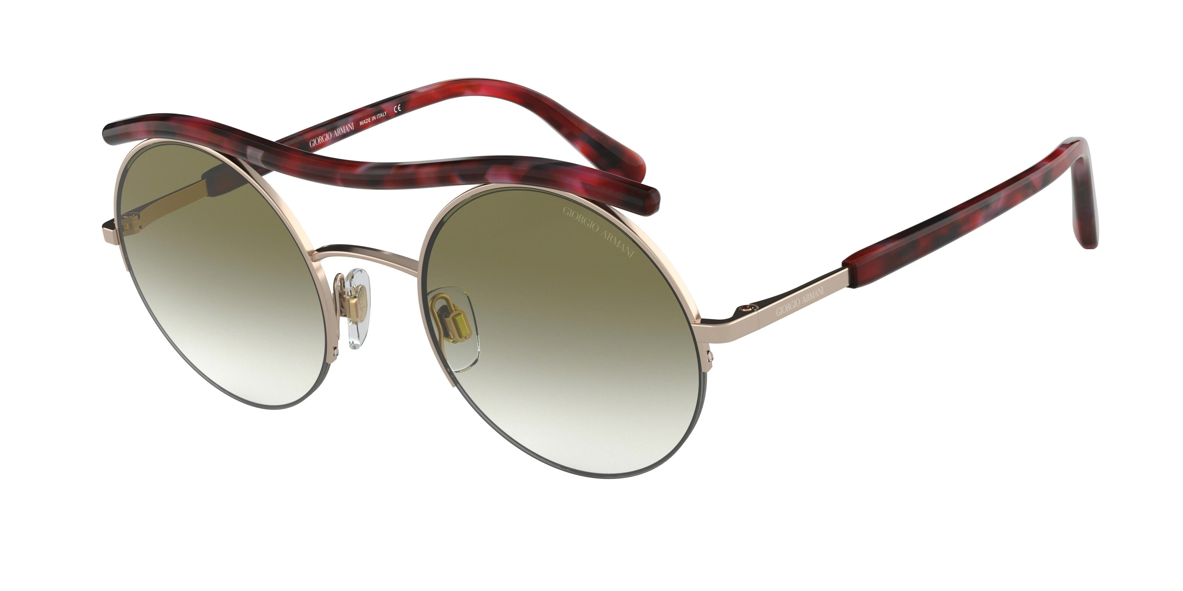 GIORGIO ARMANI 0AR6082 ROSE GOLD round sunglasses by GIORGIO