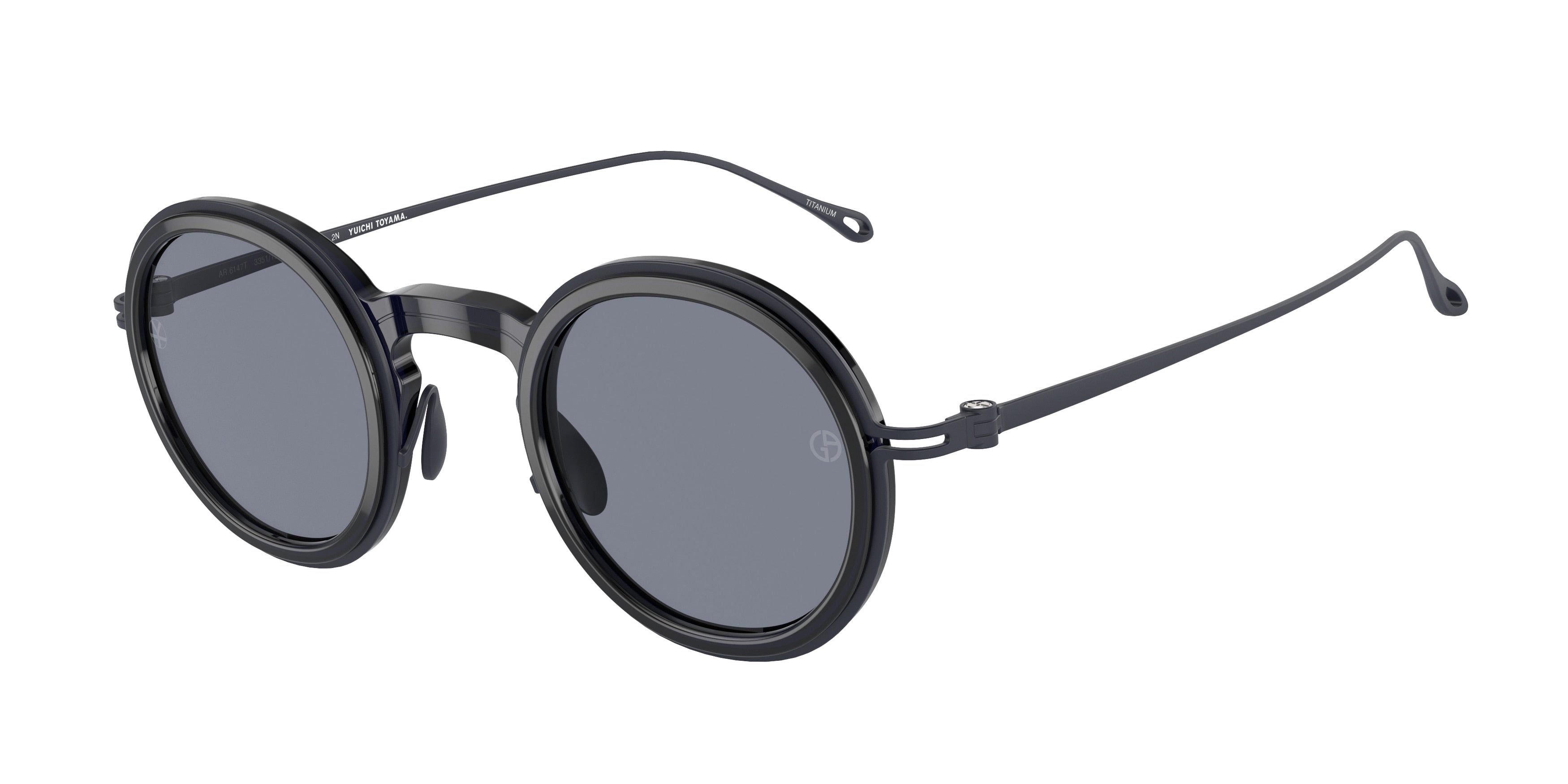 GIORGIO ARMANI 0AR6147T SHINY TRANSPARENT BLUE round sunglasses by GIORGIO
