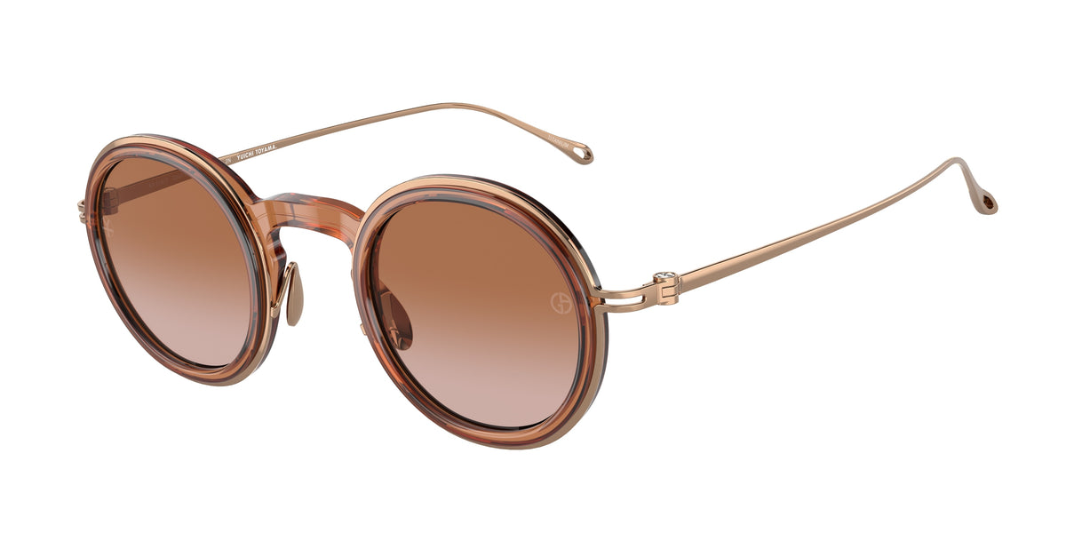 GIORGIO ARMANI 0AR6147T SHINY TRANSPARENT BROWN round sunglasses by GIORGIO