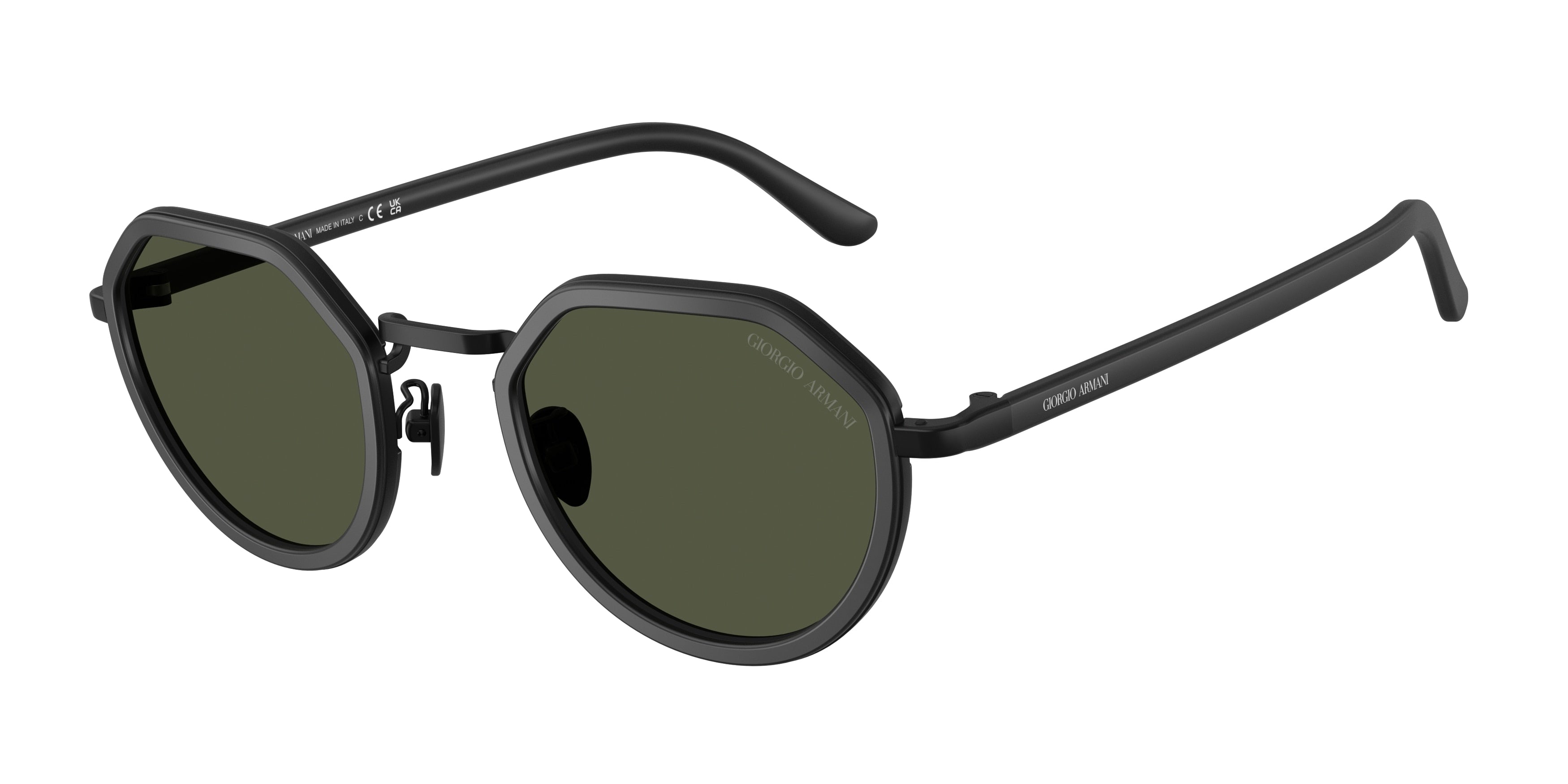 GIORGIO ARMANI 0AR6181 MATTE BLACK round sunglasses by GIORGIO