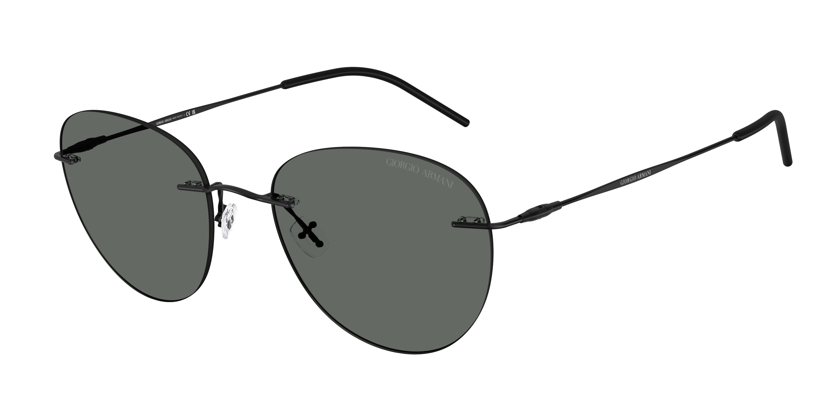 GIORGIO ARMANI 0AR6182 MATTE BLACK round sunglasses by GIORGIO