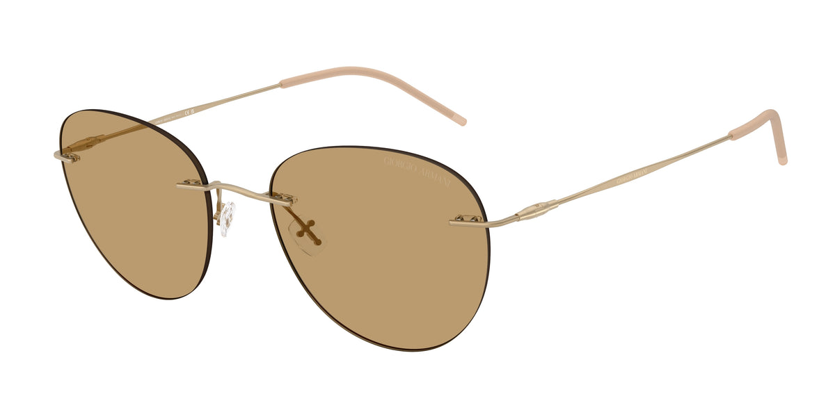 GIORGIO ARMANI 0AR6182 MATTE PALE GOLD round sunglasses by GIORGIO