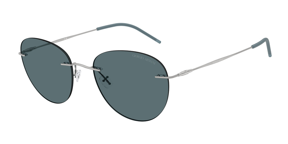 GIORGIO ARMANI 0AR6182 MATTE SILVER round sunglasses by GIORGIO