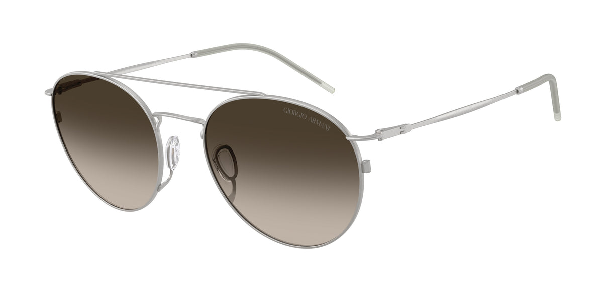 GIORGIO ARMANI 0AR6183 MATTE SILVER round sunglasses by GIORGIO