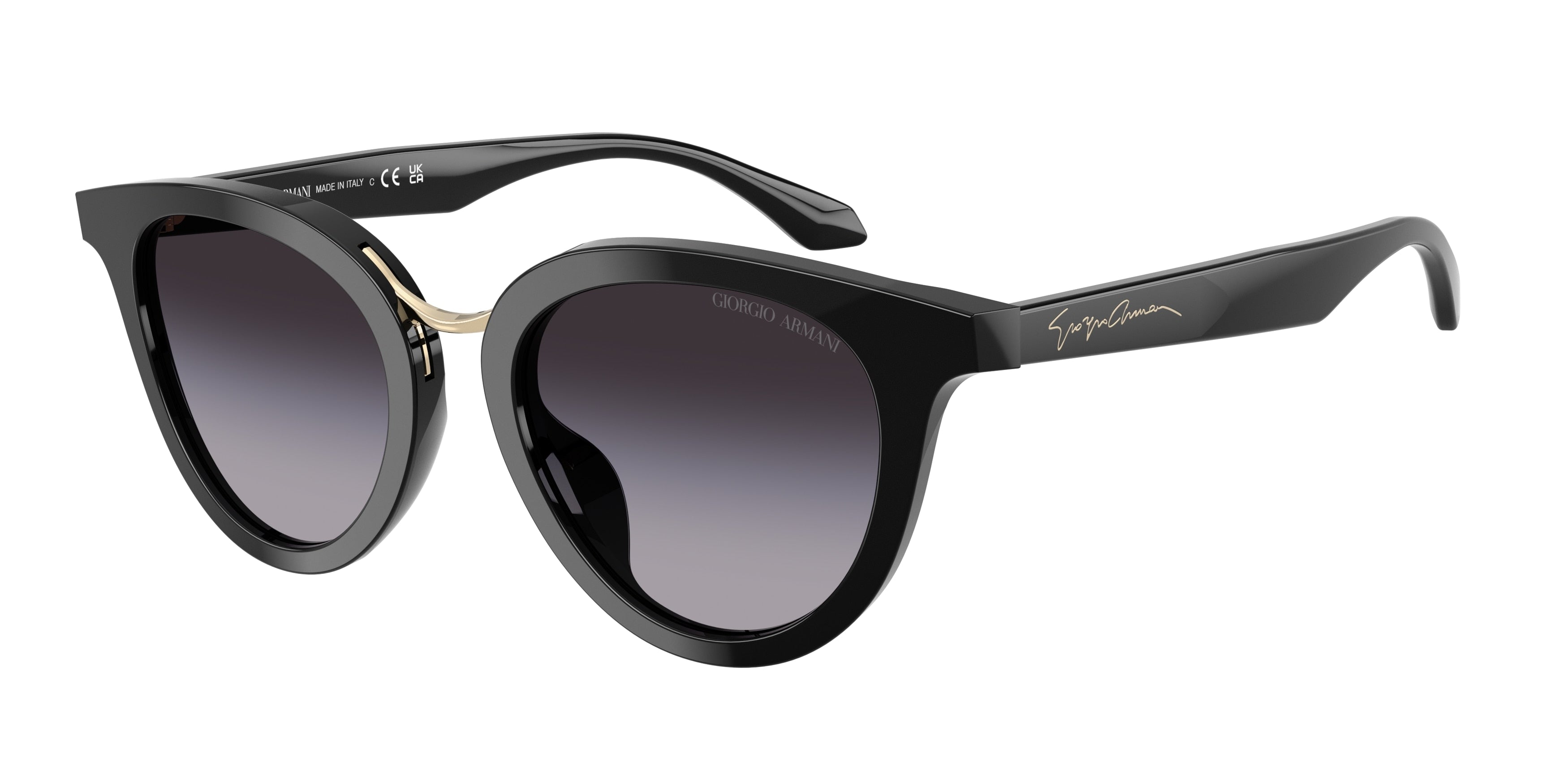 GIORGIO ARMANI 0AR8252U BLACK round sunglasses by GIORGIO