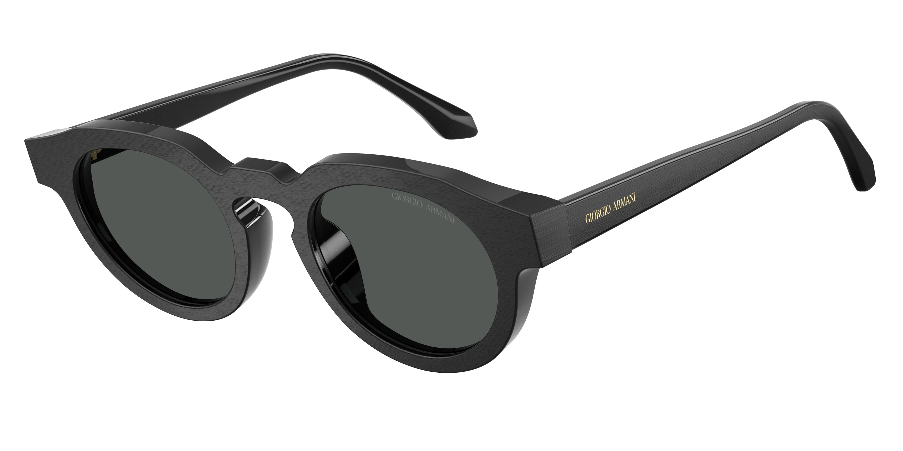 GIORGIO ARMANI 0AR8255U BRUSHED BLACK round sunglasses by GIORGIO