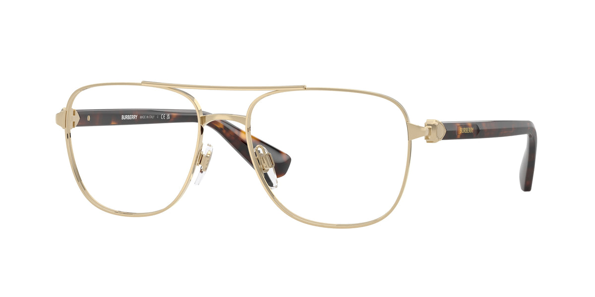 BURBERRY 0BE1396 LIGHT GOLD pilot glasses by BURBERRY