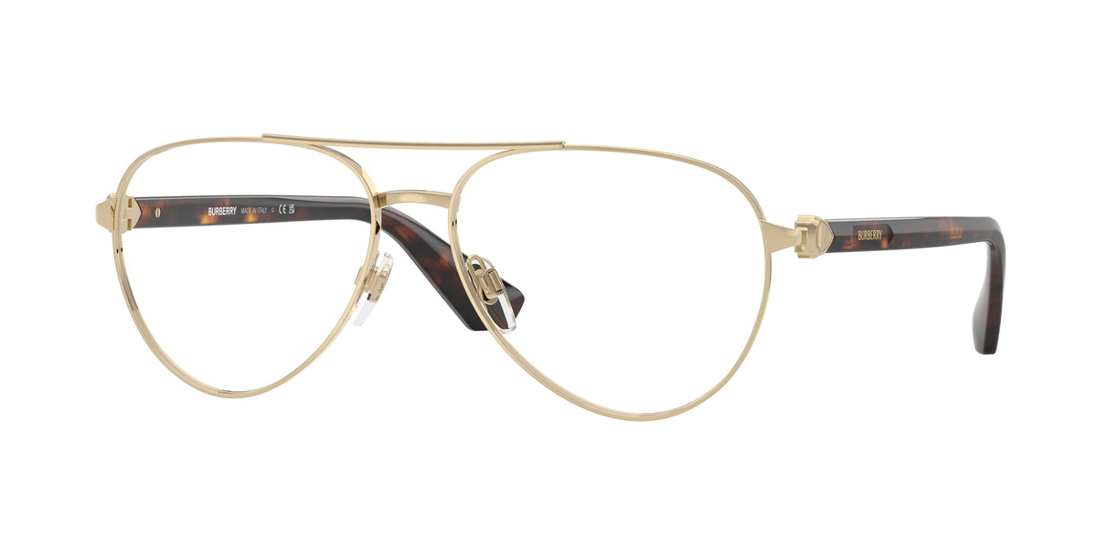 BURBERRY 0BE1397 LIGHT GOLD pilot glasses by BURBERRY