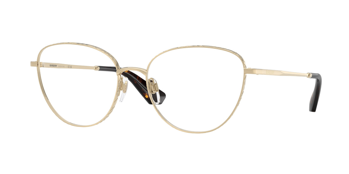 BURBERRY 0BE1398 LIGHT GOLD cat eye glasses by BURBERRY