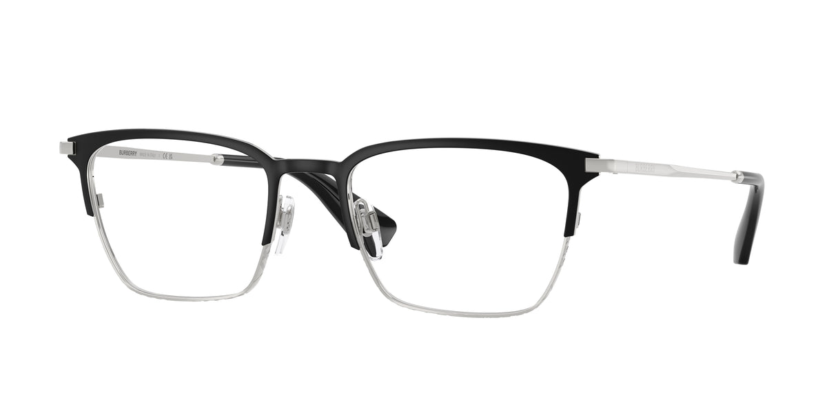 BURBERRY 0BE1401 BLACK/SILVER rectangle glasses by BURBERRY