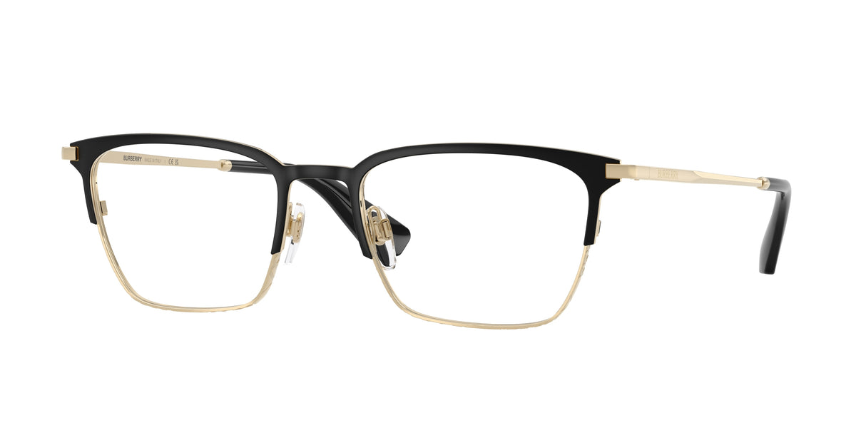 BURBERRY 0BE1401 BLACK/LIGHT GOLD rectangle glasses by BURBERRY