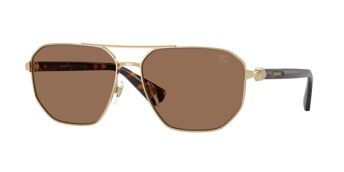 BURBERRY 0BE3166 LIGHT GOLD pilot sunglasses by BURBERRY