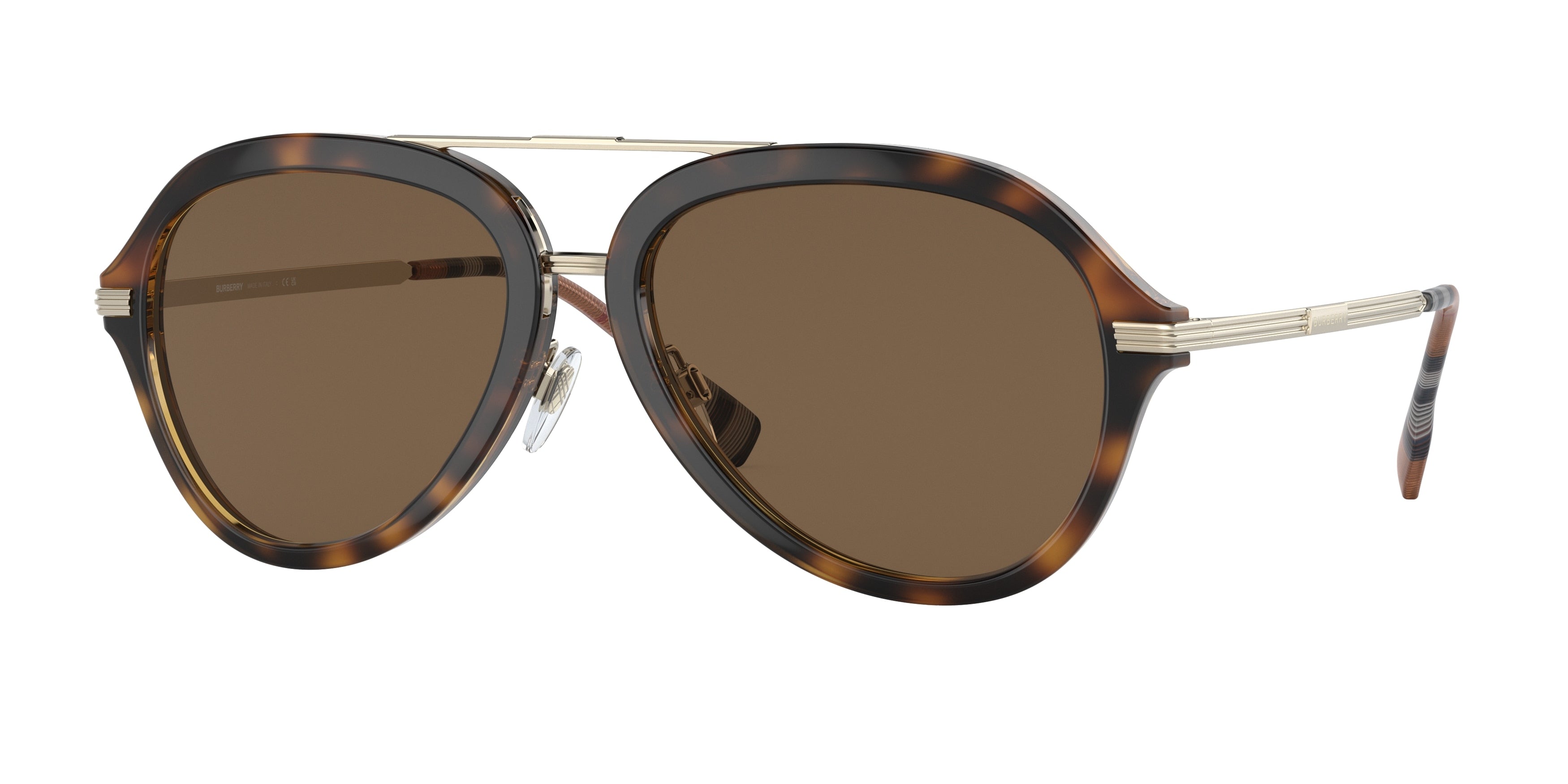 BURBERRY 0BE4377 DARK HAVANA pilot sunglasses by BURBERRY