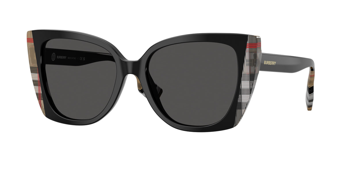 BURBERRY 0BE4393 BLACK/VINTAGE CHECK cat eye sunglasses by BURBERRY