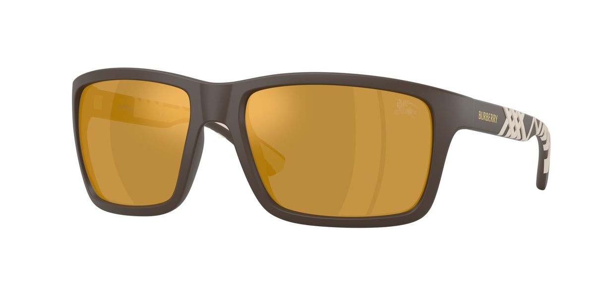 BURBERRY 0BE4483 MATTE BROWN rectangle sunglasses by BURBERRY