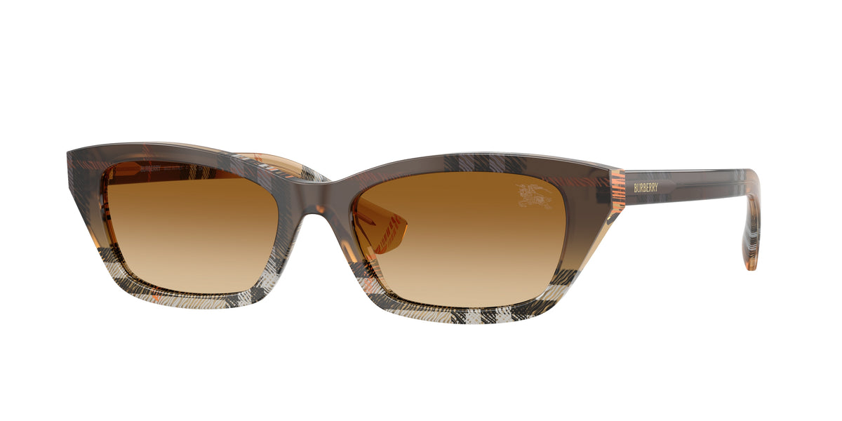 BURBERRY 0BE4488 CHECK GRADIENT SAND rectangle sunglasses by BURBERRY