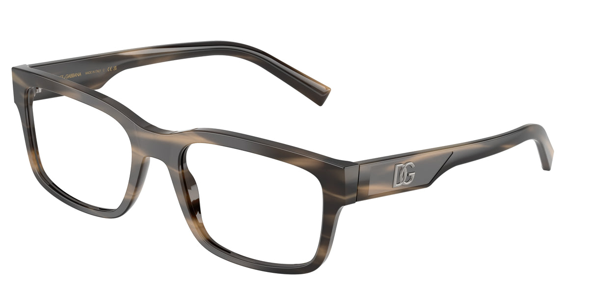 DOLCE & GABBANA 0DG3352 STRIPED TOBACCO rectangle glasses by DOLCE