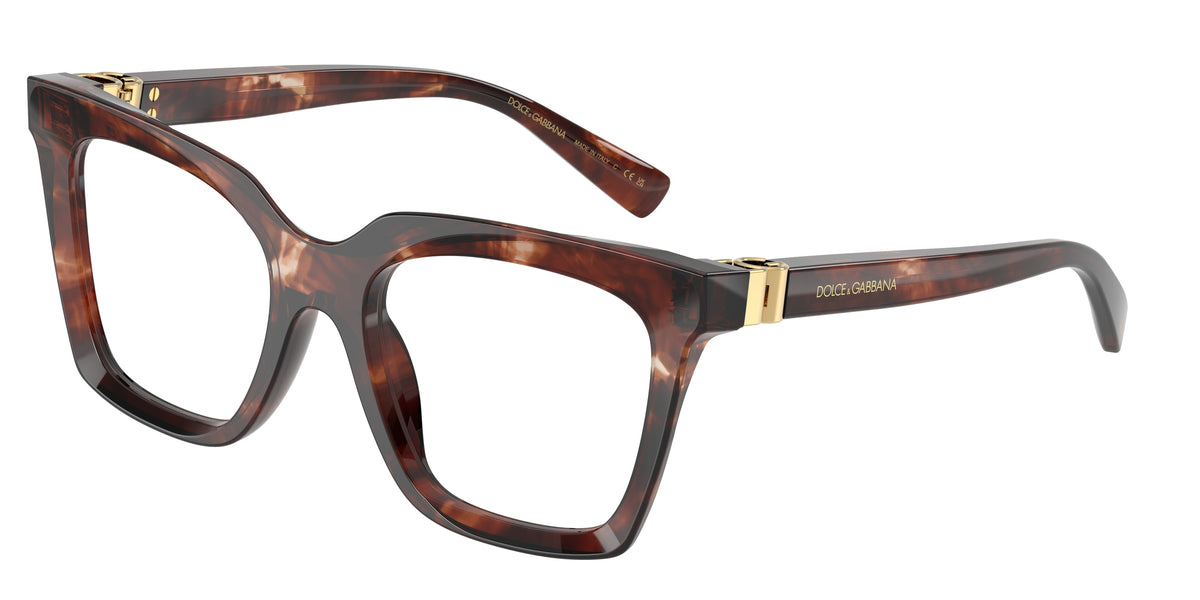 DOLCE & GABBANA 0DG3417 DARK RED HAVANA square glasses by DOLCE