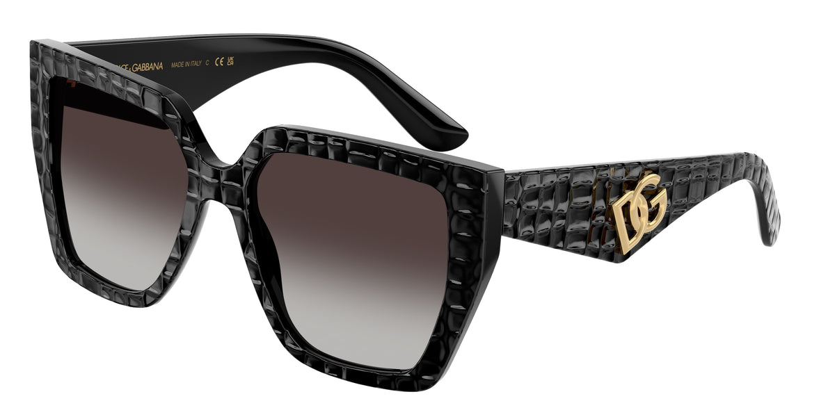 DOLCE & GABBANA 0DG4438 BLACK TEXTURE COCCO square sunglasses by DOLCE