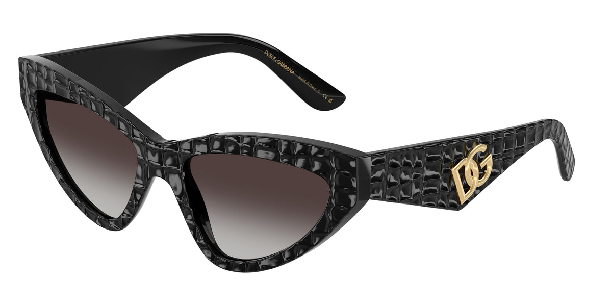 DOLCE & GABBANA 0DG4439 BLACK TEXTURE COCCO cat eye sunglasses by DOLCE