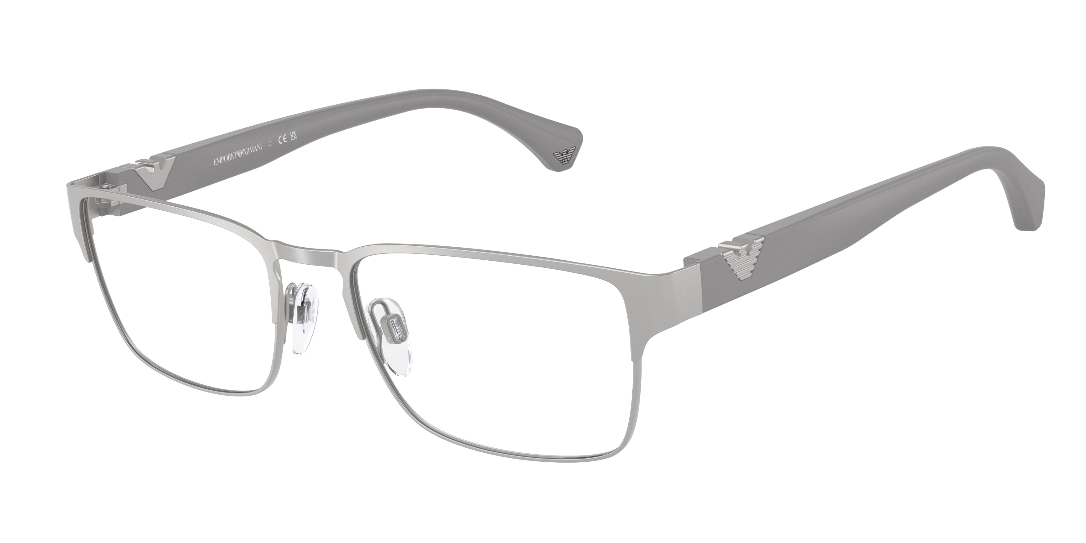 EMPORIO ARMANI 0EA1027 MATTE SILVER square glasses by EMPORIO