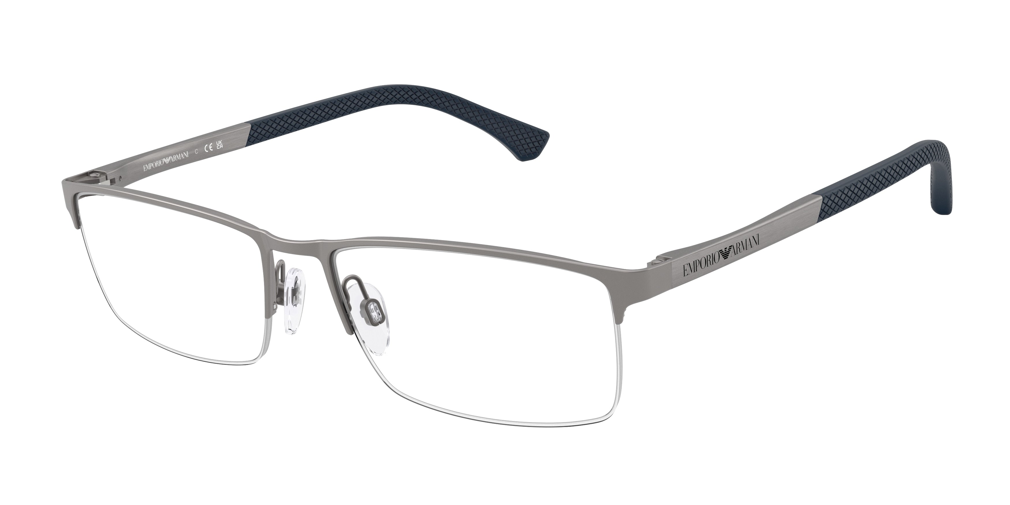 EMPORIO ARMANI 0EA1041 MATTE GUNMETAL rectangle glasses by EMPORIO