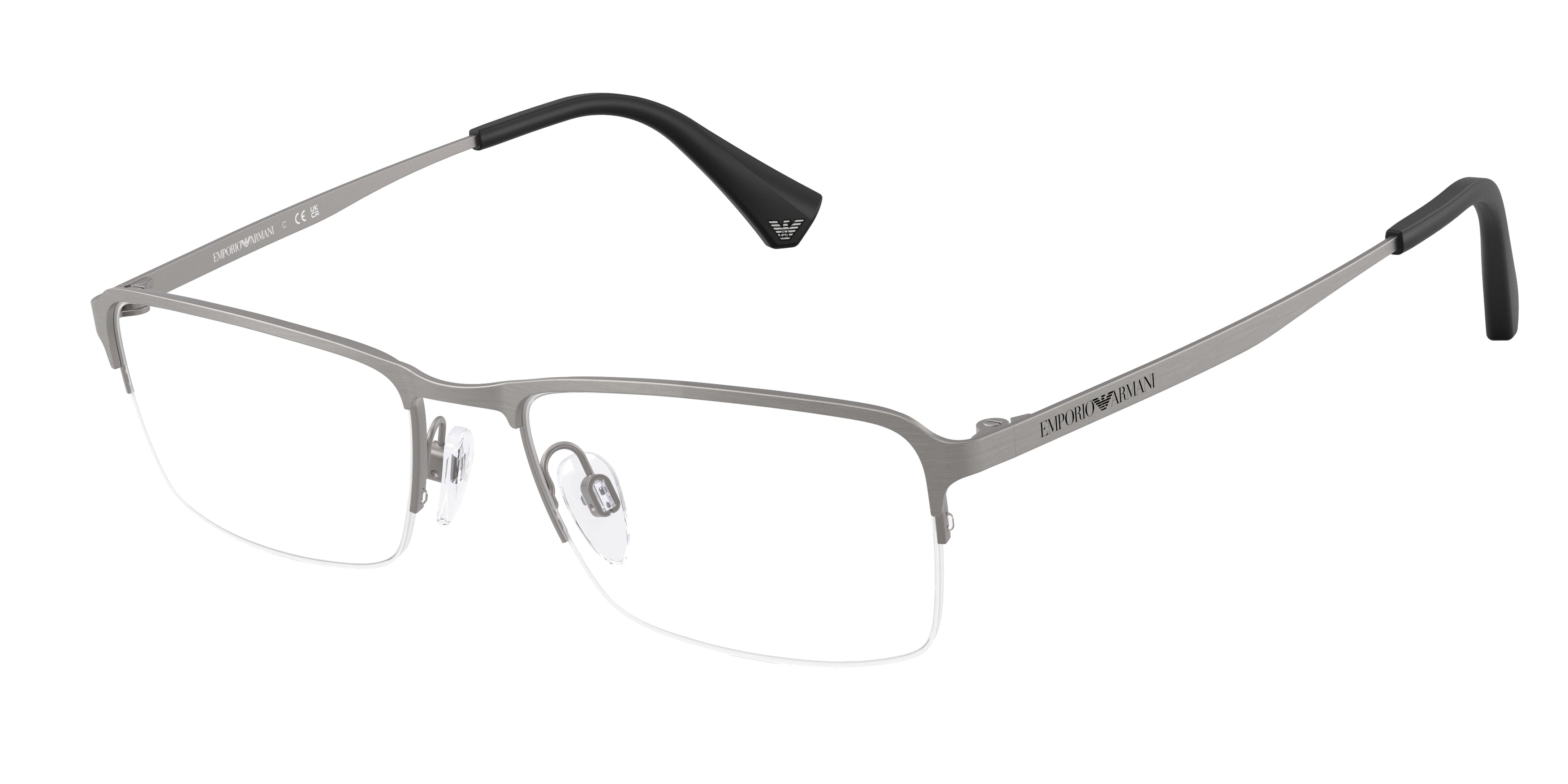 EMPORIO ARMANI 0EA1044TD BRUSHED GUNMETAL rectangle glasses by EMPORIO