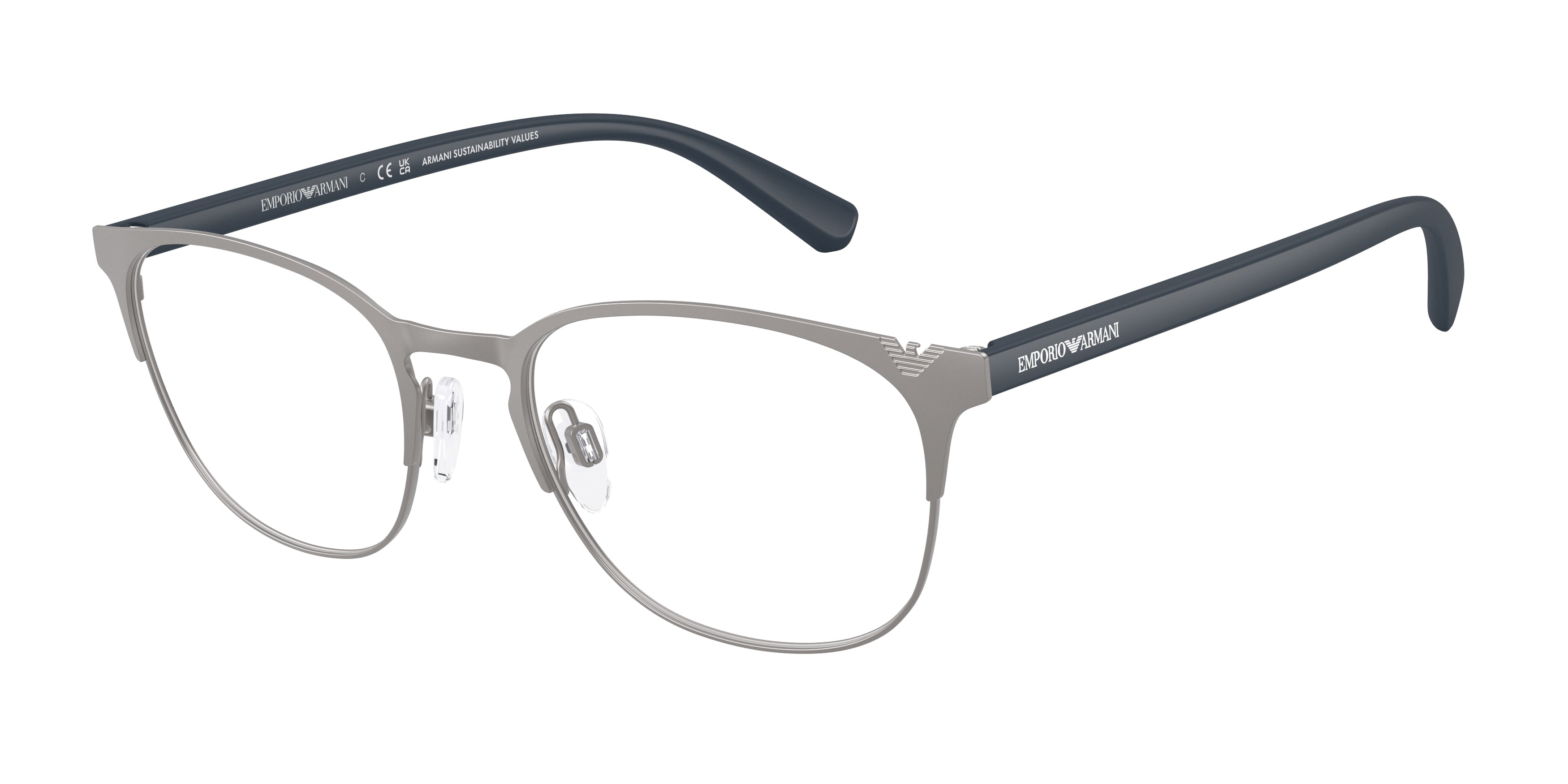 EMPORIO ARMANI 0EA1059 MATTE GUNMETAL oval glasses by EMPORIO