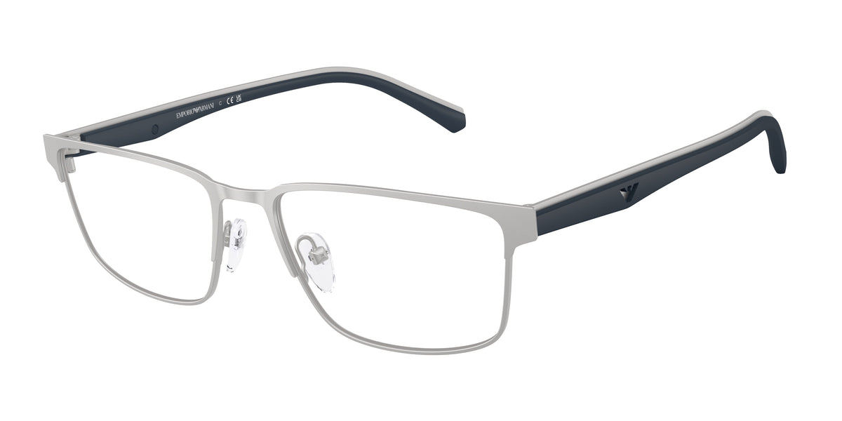 EMPORIO ARMANI 0EA1175 MATTE SILVER rectangle glasses by EMPORIO