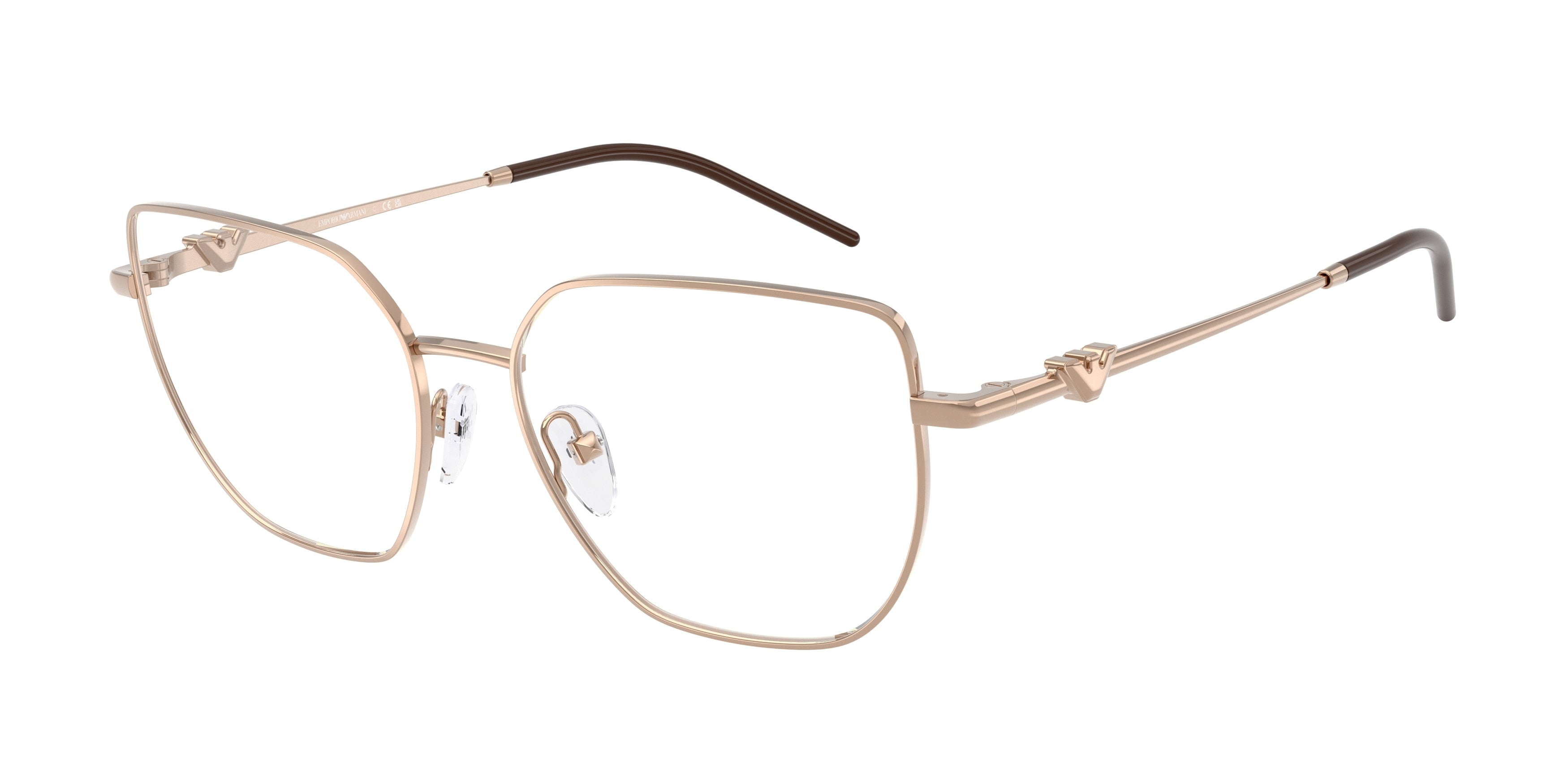 EMPORIO ARMANI 0EA1176 SHINY ROSE GOLD irregular glasses by EMPORIO