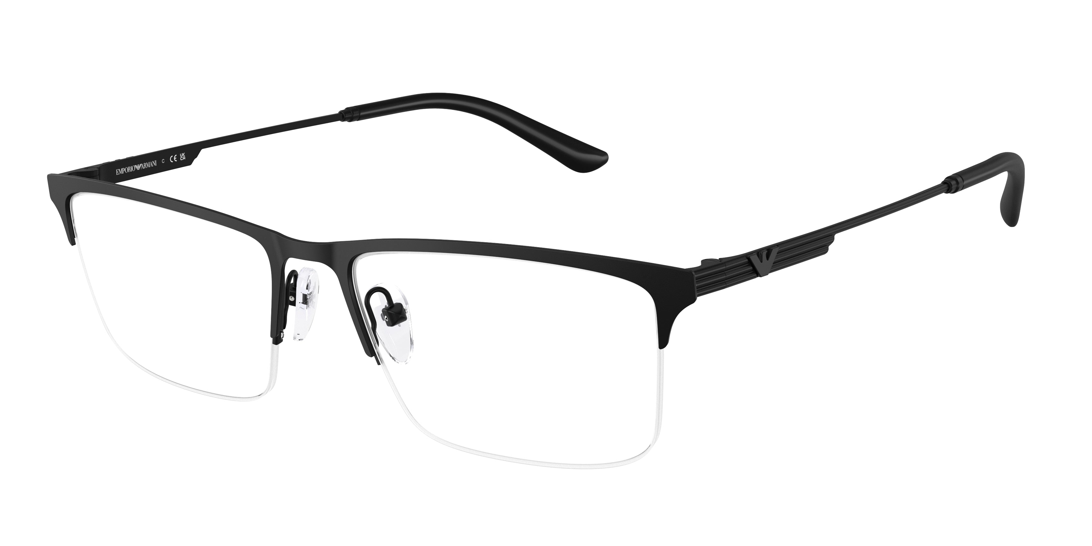 EMPORIO ARMANI 0EA1177 MATTE BLACK rectangle glasses by EMPORIO