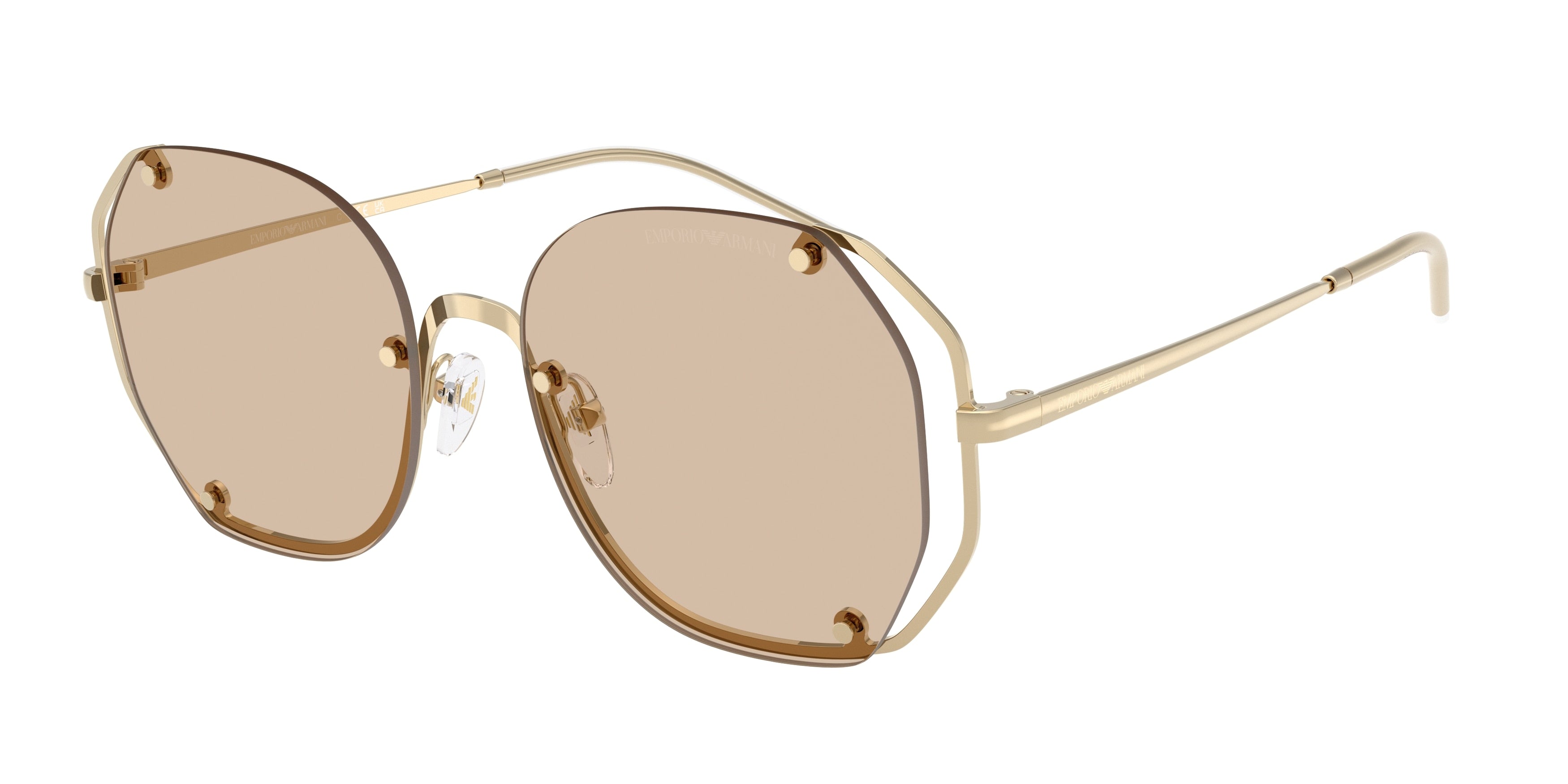 EMPORIO ARMANI 0EA2168 SHINY PALE GOLD irregular sunglasses by EMPORIO