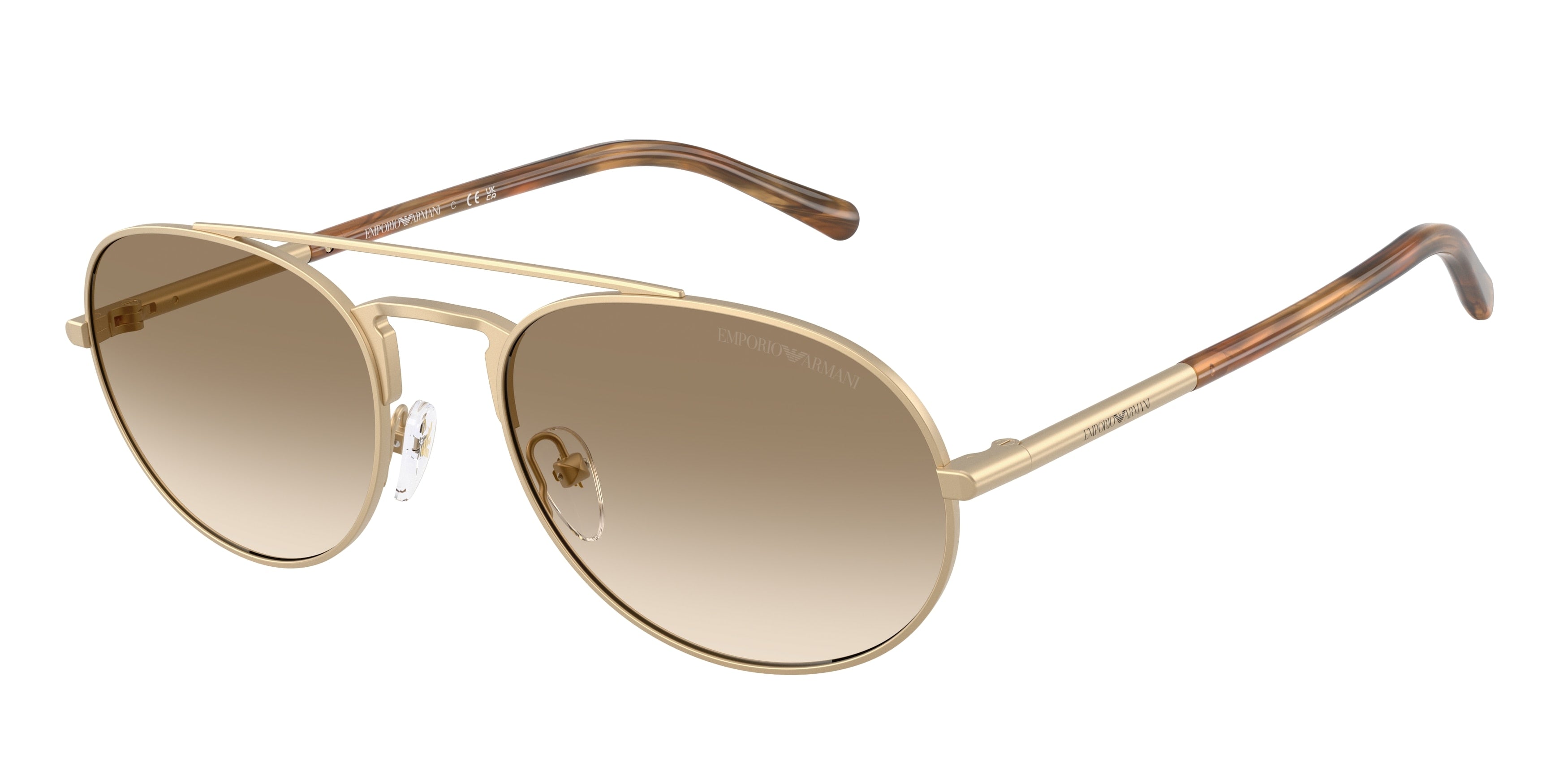 EMPORIO ARMANI 0EA2171 MATTE PALE GOLD pilot sunglasses by EMPORIO