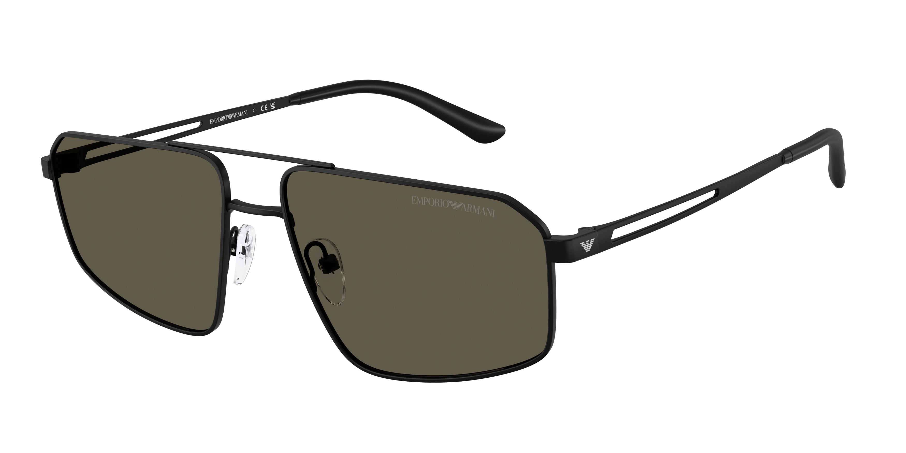 EMPORIO ARMANI 0EA2173 MATTE BLACK pilot sunglasses by EMPORIO