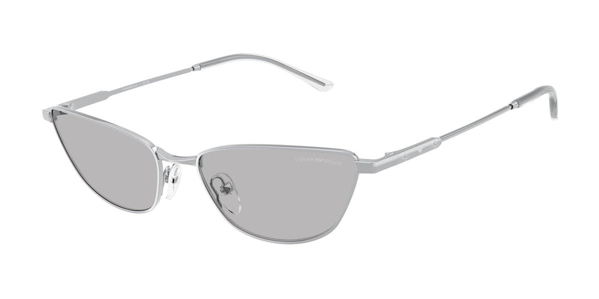 EMPORIO ARMANI 0EA2174B SHINY SILVER cat eye sunglasses by EMPORIO