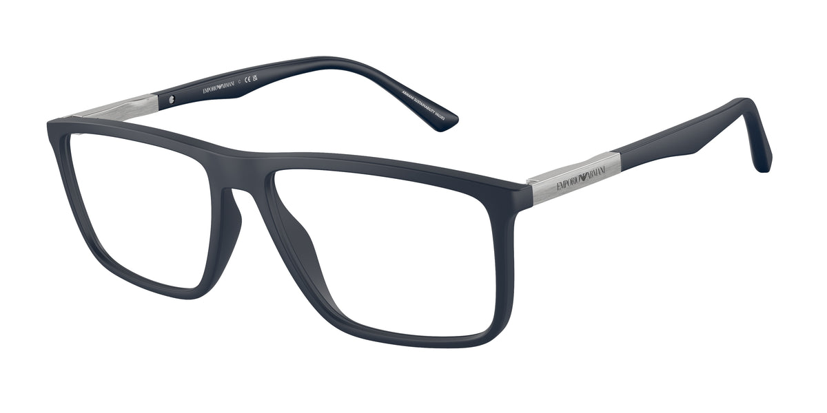EMPORIO ARMANI 0EA3221 MATTE BLUE rectangle glasses by EMPORIO