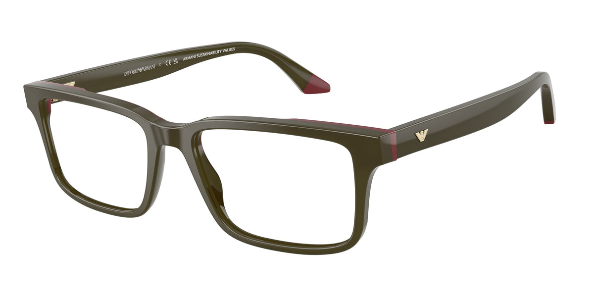 EMPORIO ARMANI 0EA3269 OPALINE GREEN/BORDEAUX rectangle glasses by EMPORIO