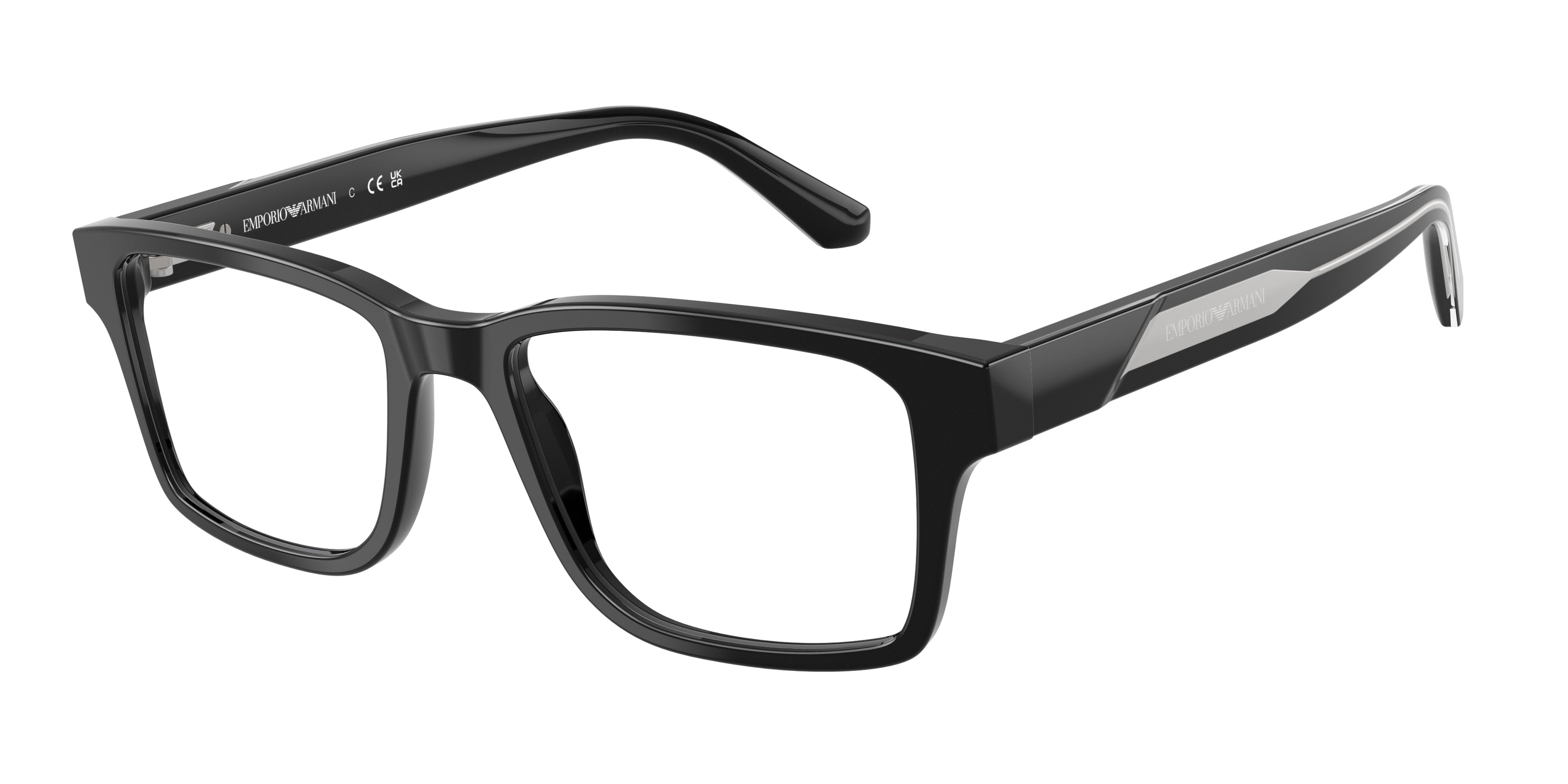 EMPORIO ARMANI 0EA3271 SHINY BLACK rectangle glasses by EMPORIO