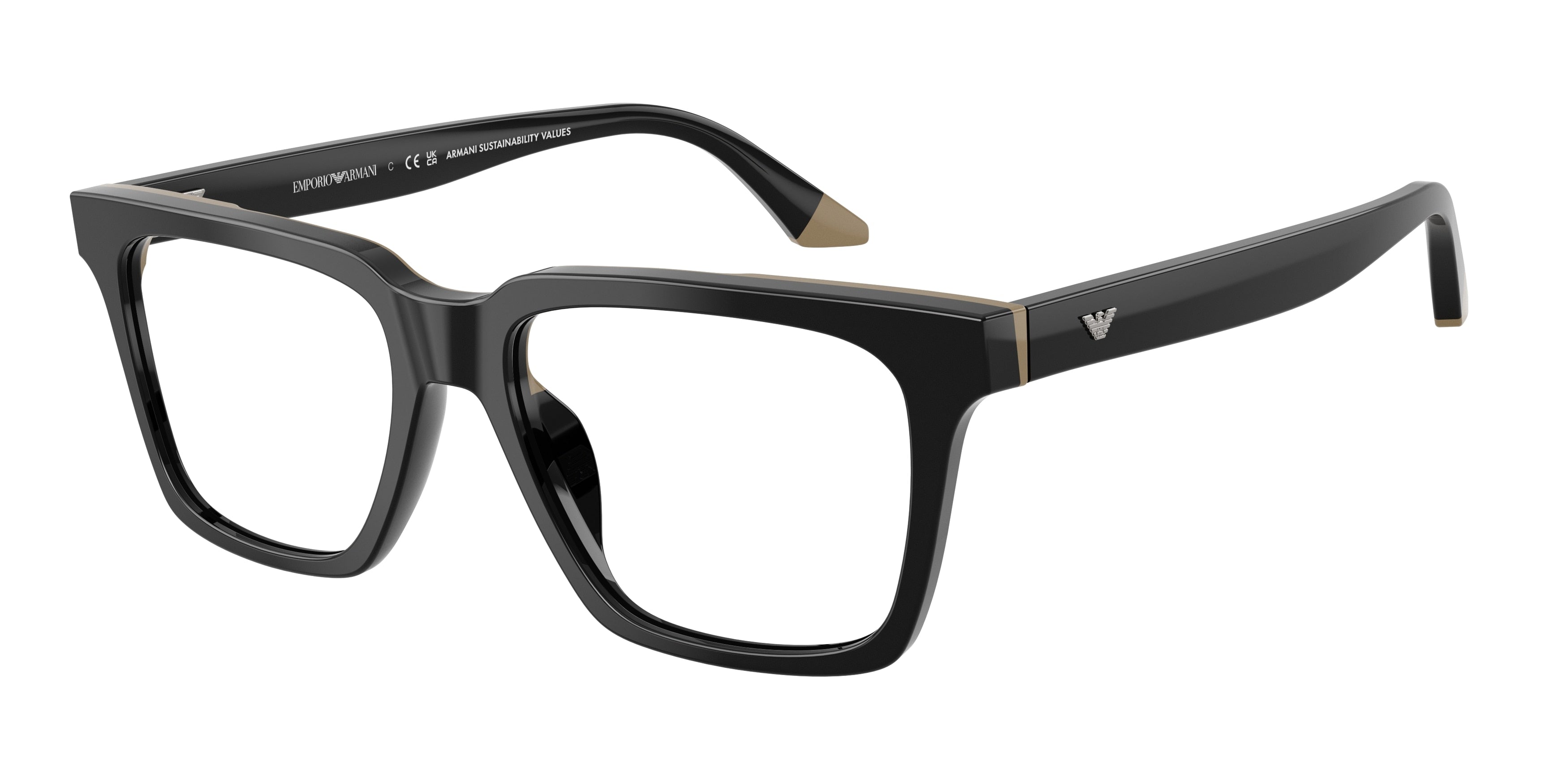 EMPORIO ARMANI 0EA3272U BLACK/BEIGE square glasses by EMPORIO