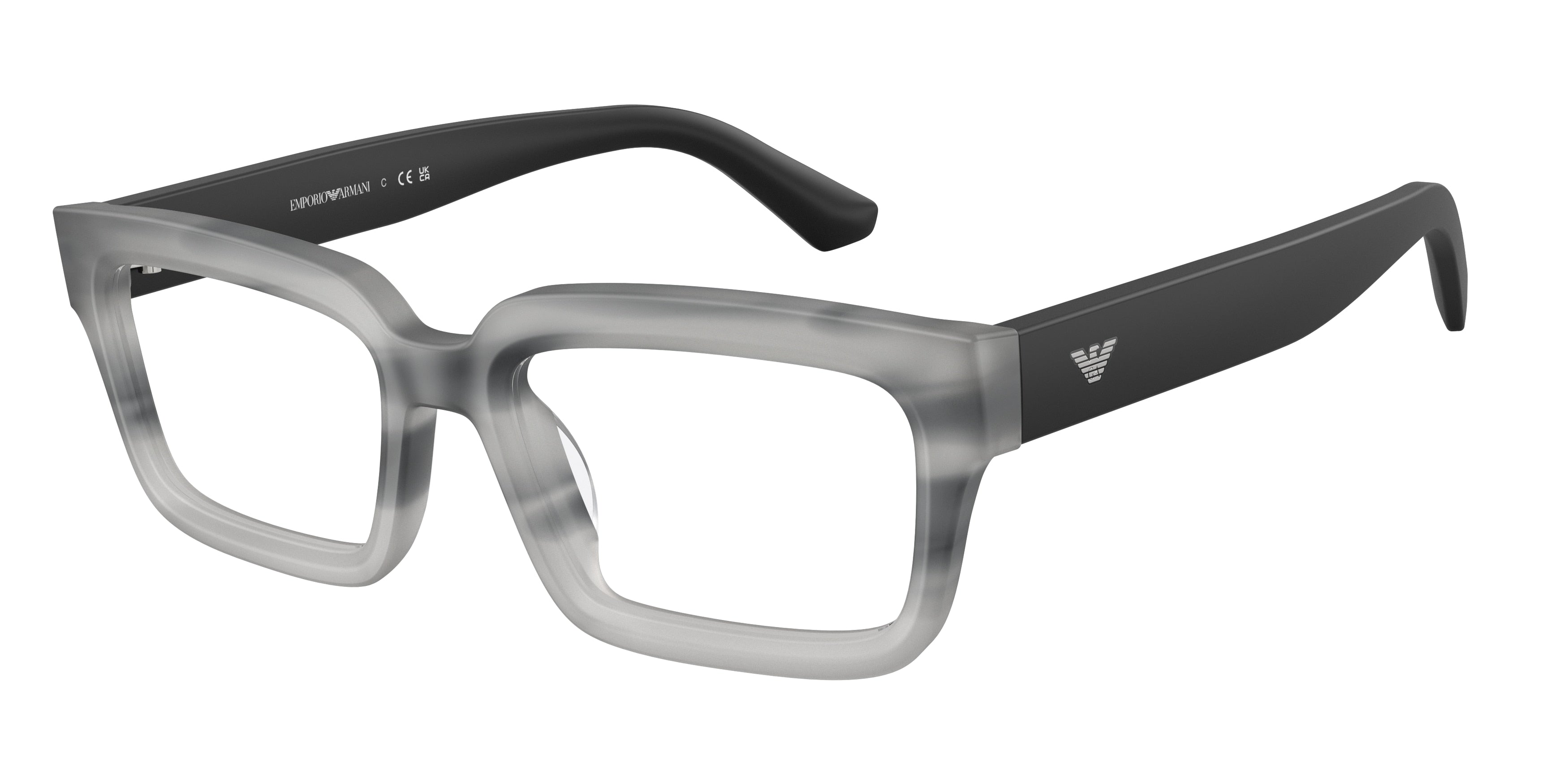 EMPORIO ARMANI 0EA3277U STRIPED HAVANA GREY rectangle glasses by EMPORIO