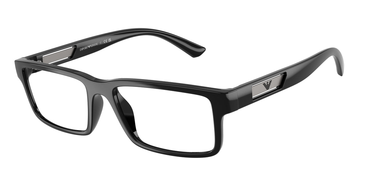 EMPORIO ARMANI 0EA3278 SHINY BLACK rectangle glasses by EMPORIO