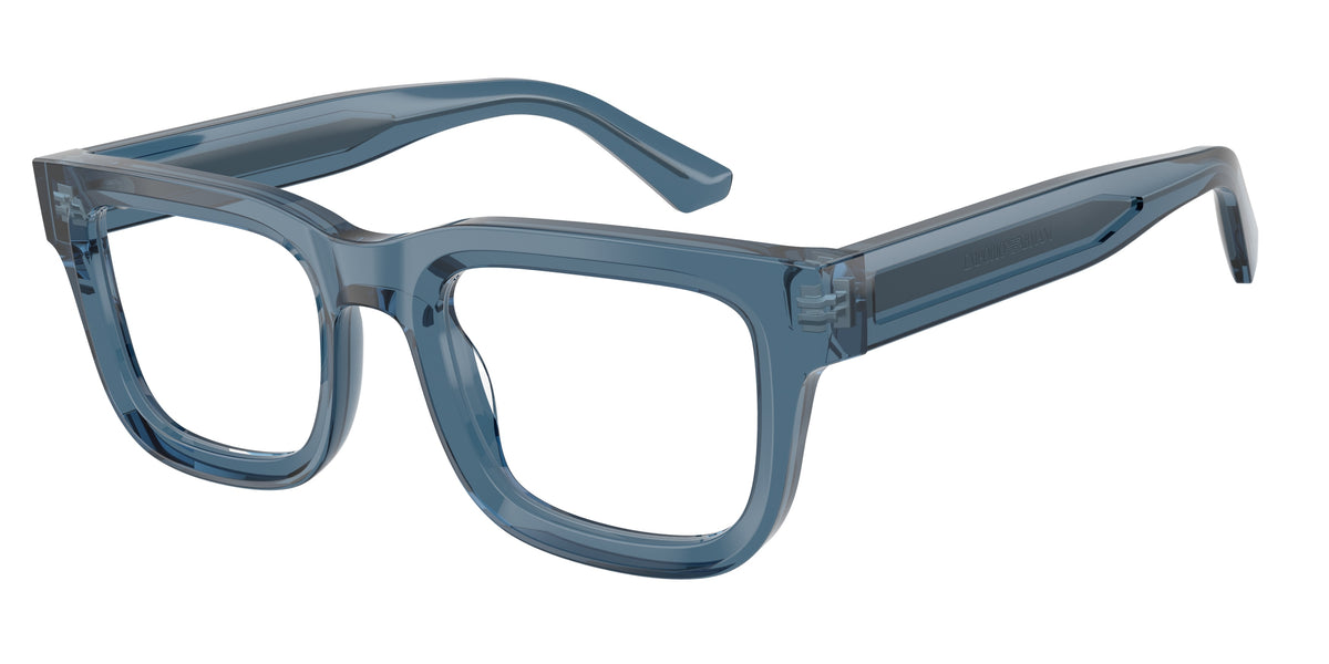 EMPORIO ARMANI 0EA3279 SHINY TRANSPARENT BLUE square glasses by EMPORIO