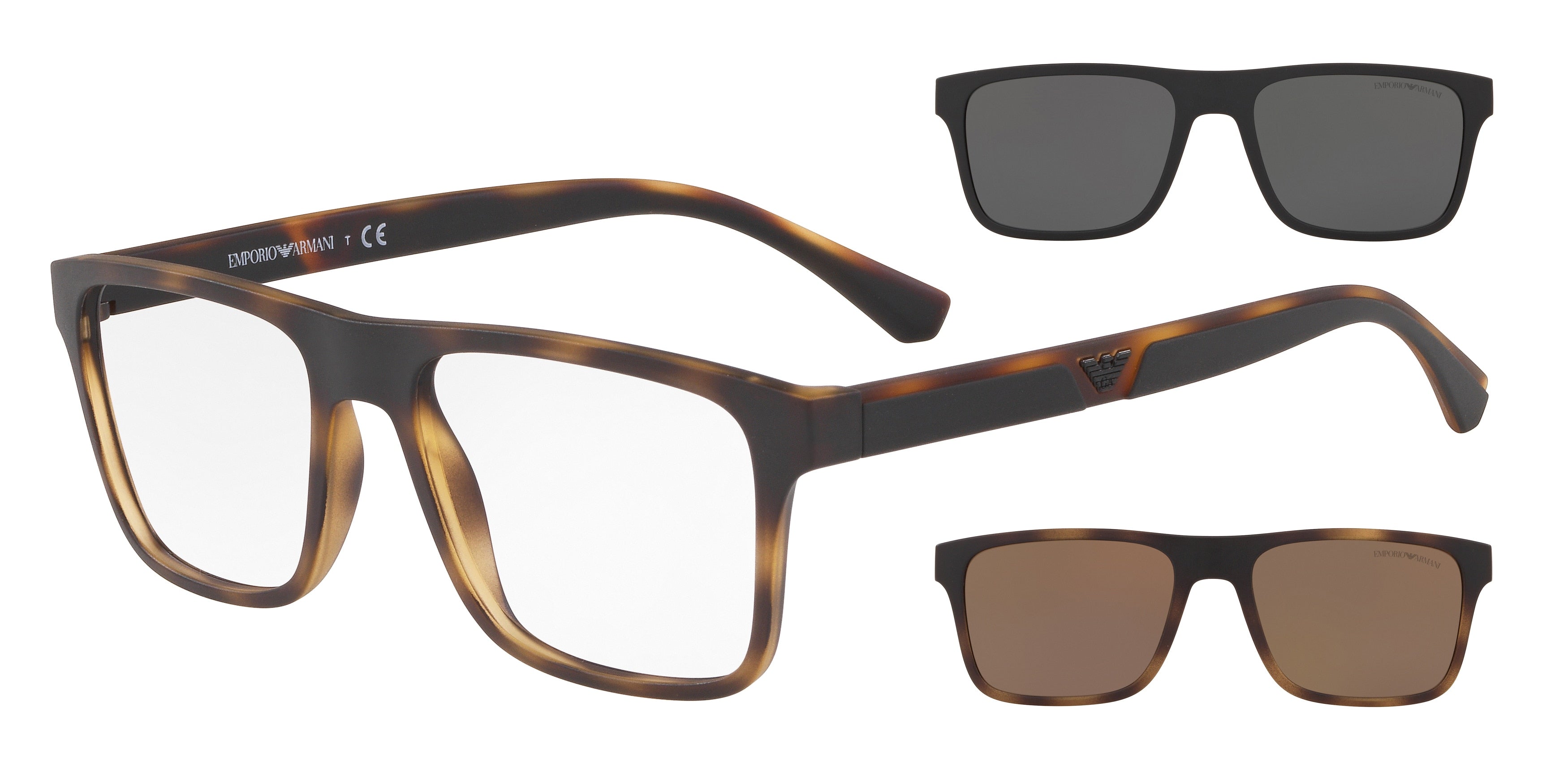 EMPORIO ARMANI 0EA4115 MATTE HAVANA rectangle sunglasses by EMPORIO