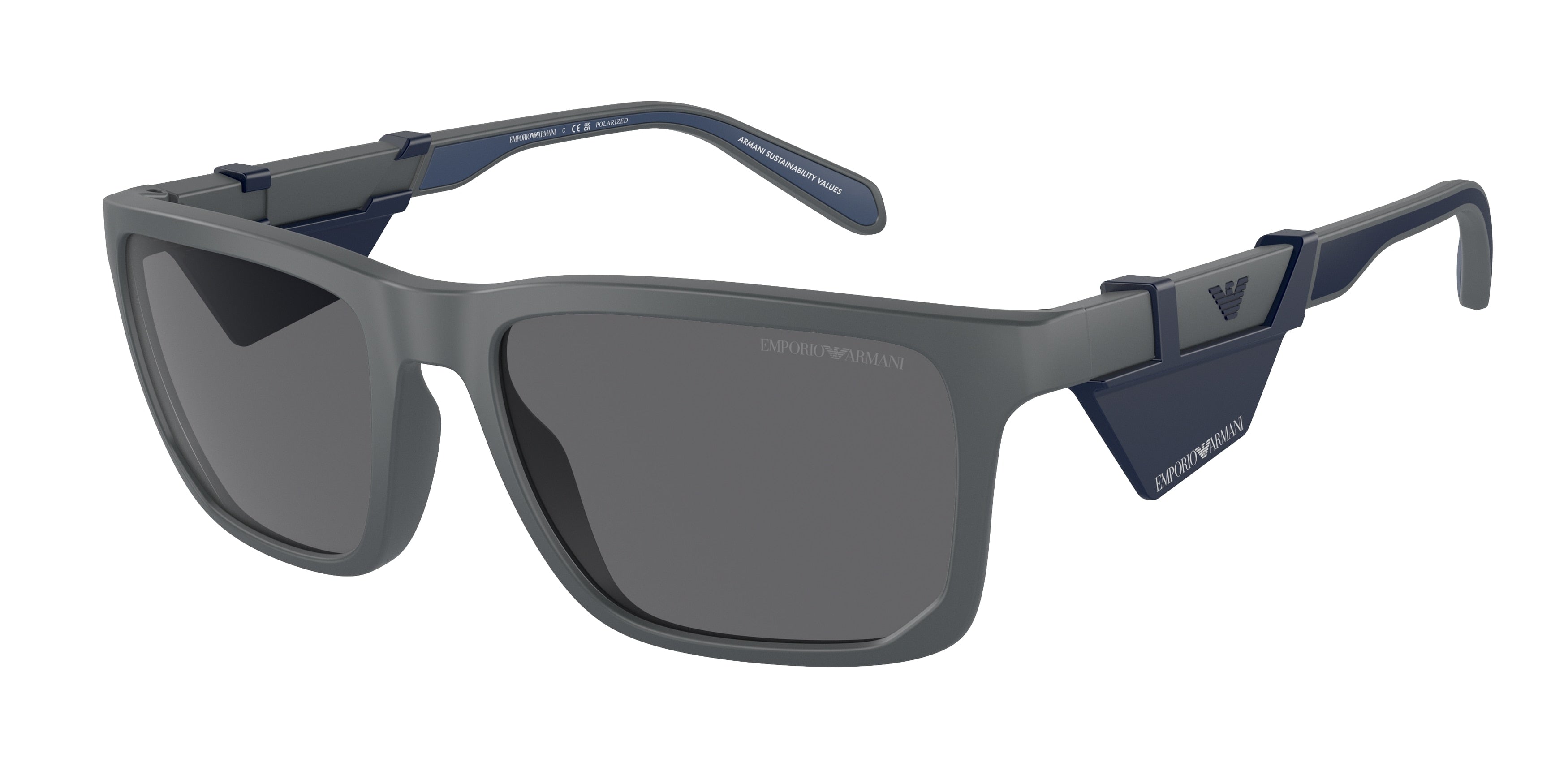 EMPORIO ARMANI 0EA4219 MATTE DARK GREY rectangle sunglasses by EMPORIO