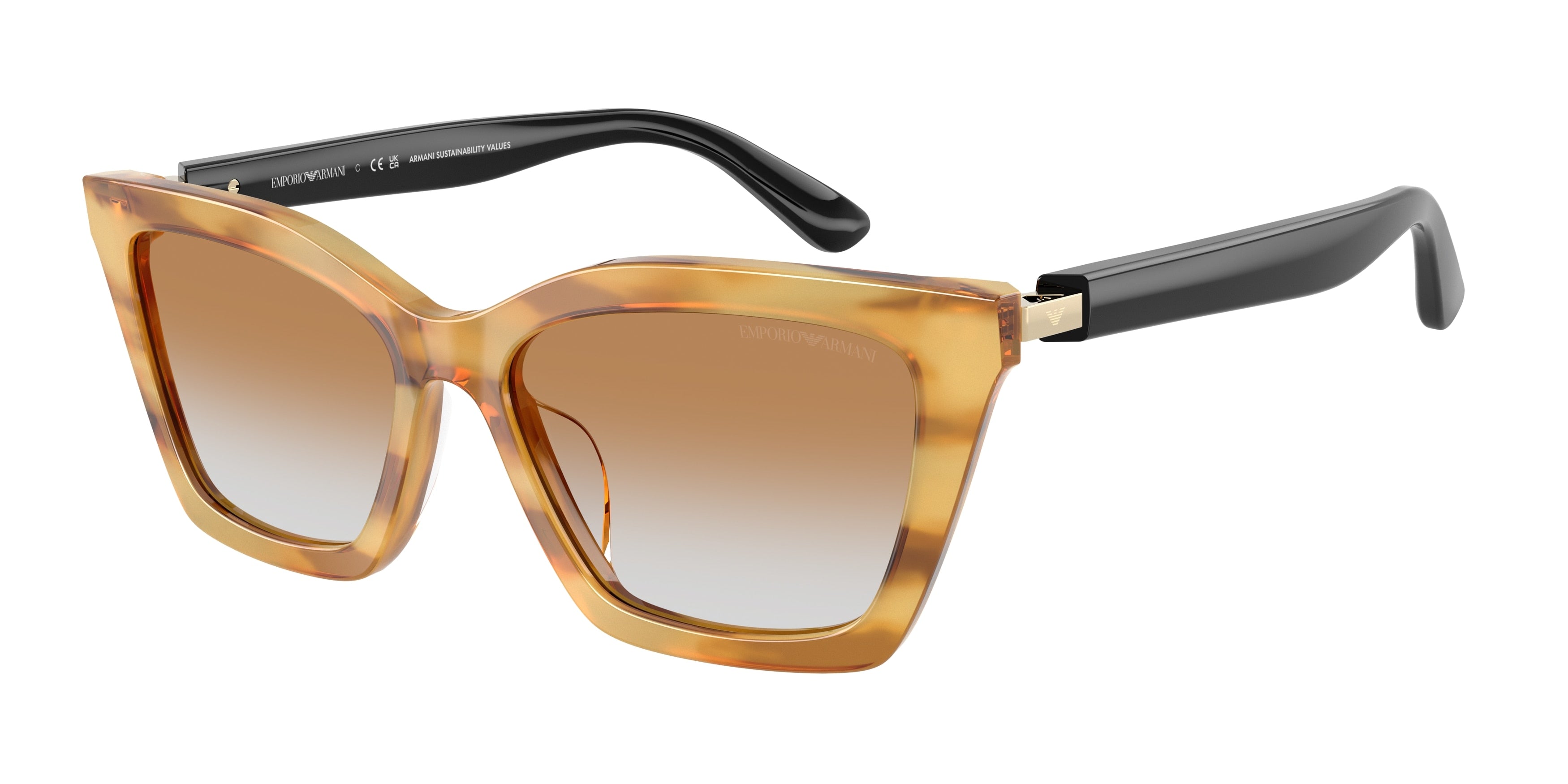 EMPORIO ARMANI 0EA4250U SHINY STRIPED HONEY butterfly sunglasses by EMPORIO