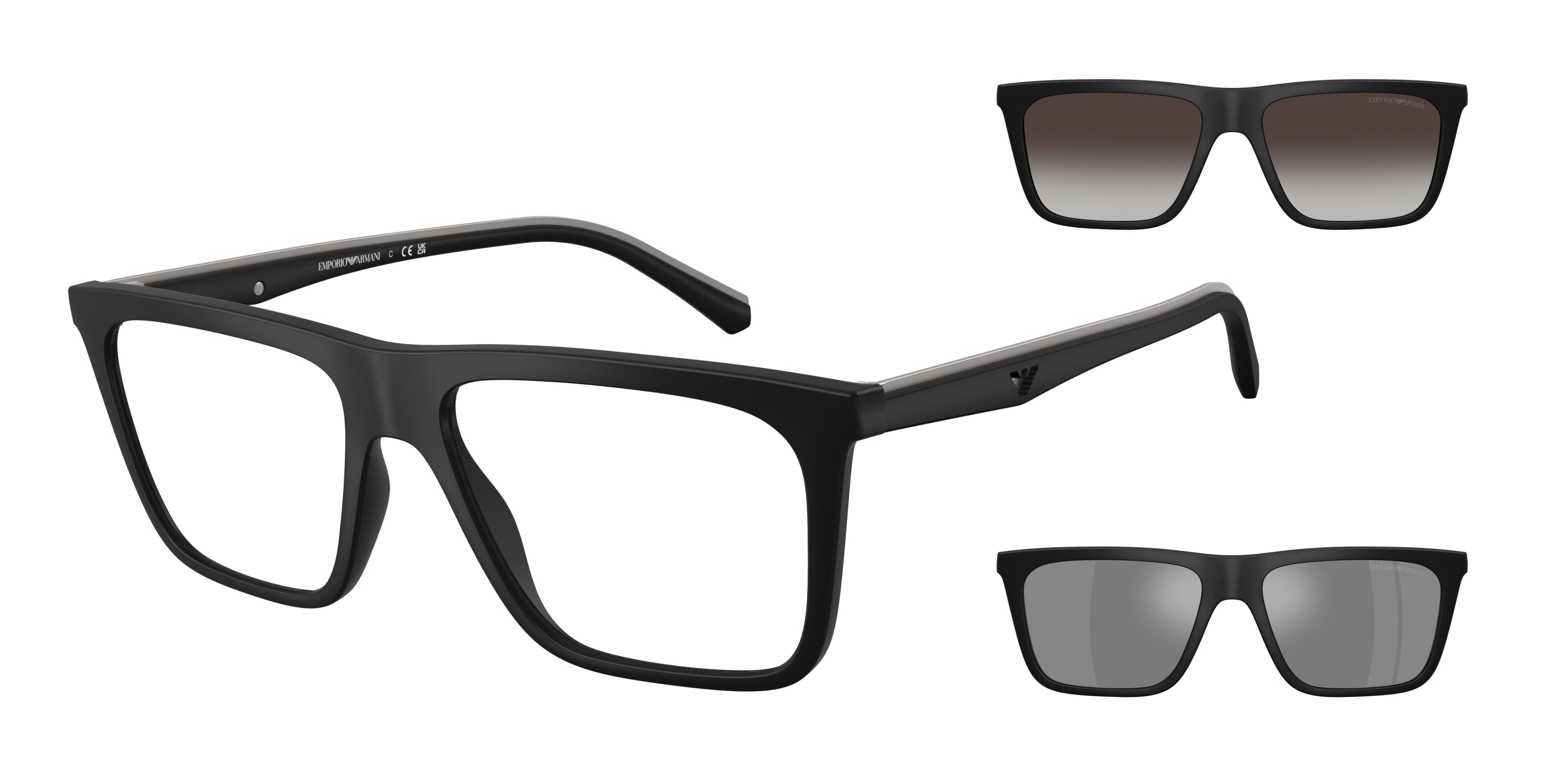 EMPORIO ARMANI 0EA4258 MATTE BLACK square sunglasses by EMPORIO