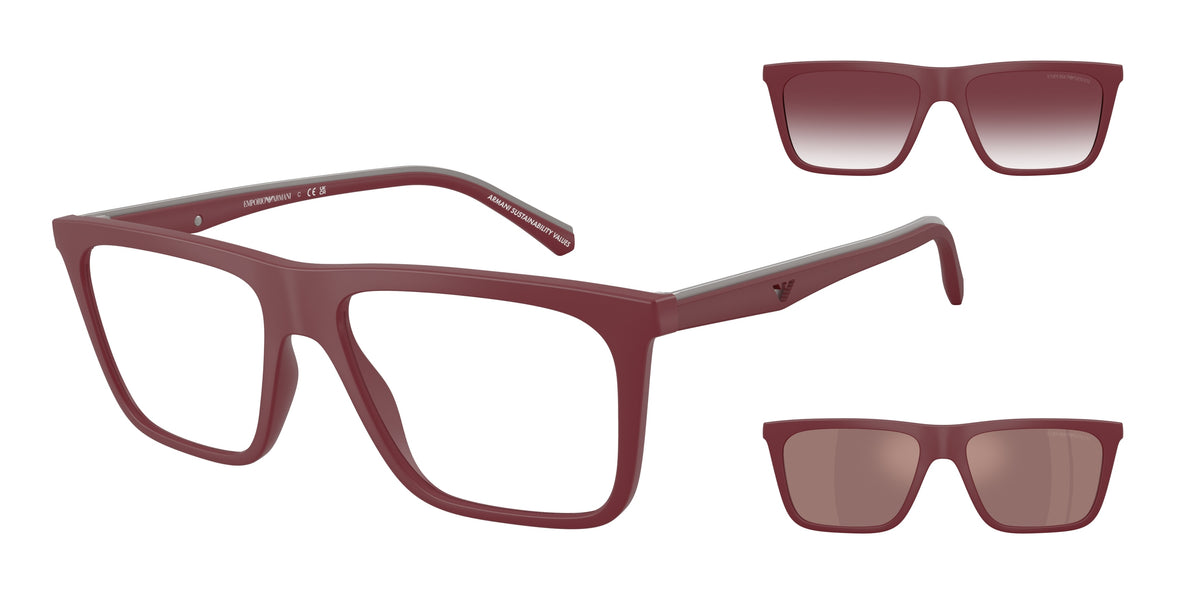 EMPORIO ARMANI 0EA4258 MATTE BORDEAUX square sunglasses by EMPORIO