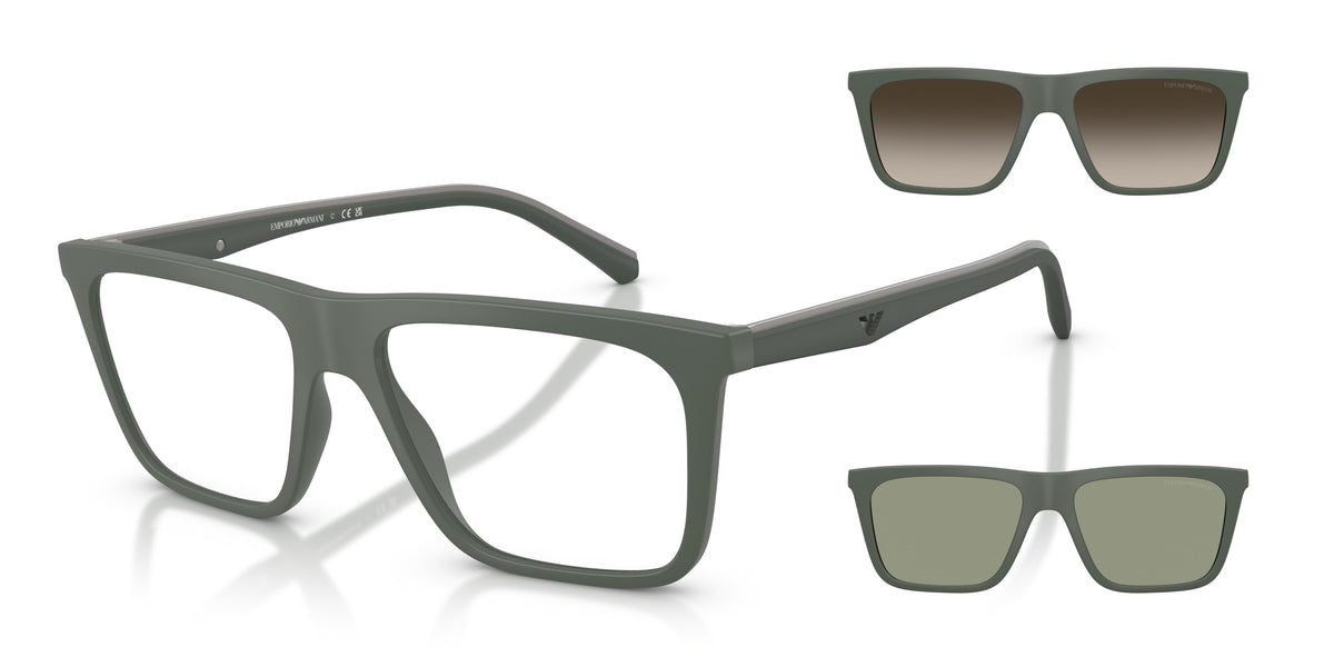 EMPORIO ARMANI 0EA4258 MATTE GREEN square sunglasses by EMPORIO